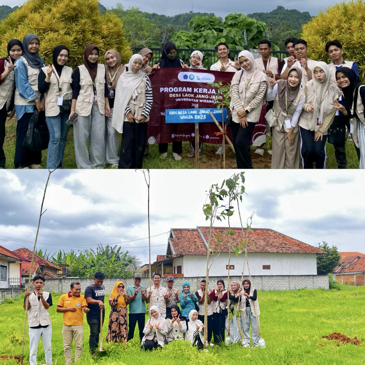 Poto mahasiswa menanam pohon bersama pkk (Nusantaratoday)