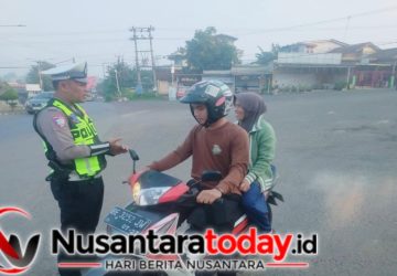 Satlantas Polres Lampung Utara Gelar Gatur Rawan Pagi
