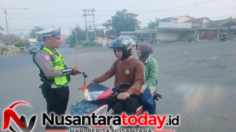 Satlantas Polres Lampung Utara Gelar Gatur Rawan Pagi
