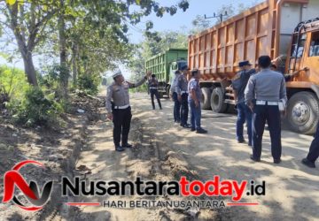 Tak Ingin Korban Berjatuhan, Satlantas Lampung Utara Turun Langsung Awasi Kendaraan Penyebab Jalan Rusak