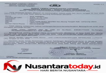 STNK Motor Tercecer, Petani di Lampung Utara Kantongi Surat Kehilangan dari Polsek Abung Tengah 7 STNK Motor Tercecer, Petani di Lampung Utara Kantongi Surat Kehilangan dari Polsek Abung Tengah