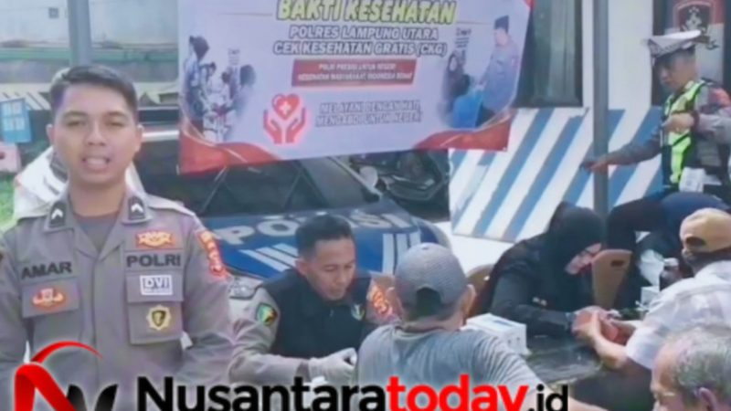 Cek Gula Darah Hingga Kolesterol Gratis, Aksi Humanis Polres Lampung Utara Disambut Antusias Warga