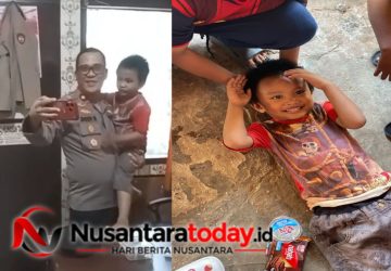 Sentuhan Hangat Kompol Dedi Rahmad, Spontan Gendong Bocah Tersesat ke Mapolsek SU II