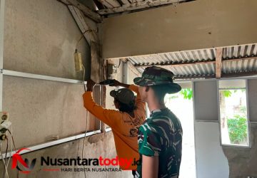 Hari Ke-16 TMMD Ke-129, Satgas Kodim 0418/Palembang Lanjutkan Rehab RTLH Milik Bapak Fernando