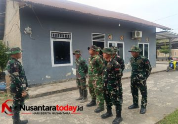 Prajurit TNI di TMMD ke-129 Kodim 0418/Palembang di Kelurahan Talang Jambe Apel Pagi Pengecekan personil Sebelum Mengerjakan Sasaran