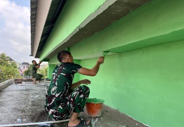 Masuk Hari ke-20 TMMD ke-129, Satgas Kodim 0418/Palembang Kebut Tahap Finishing Mushola Baiturrahman