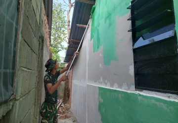 Satgas TMMD Ke-129 Kodim 0418/Palembang Kejar Penyelesaian Rehab Rumah Bapak Fernando