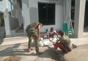 Satgas TMMD Ke-129 Fokus Tuntaskan Finishing Mushola Baitul Makmurin