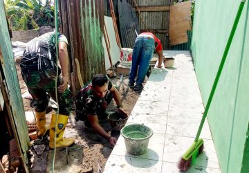 Memasuki Hari Ke-24 Tahap Finishing, Satgas TMMD ke-129 Percepat Penyelesaian RTLH Ibu Sriyanti