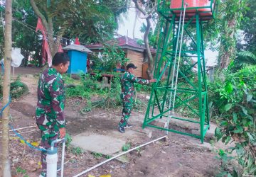 Masuki Hari Ke-24, Satgas TMMD ke-129 Kodim 0418/Palembang Cek Sumur Bor dan Tower Tandon Air