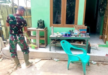 TMMD ke-129 Kodim 0418/Palembang: Rehabilitasi RTLH Ibu Sriyanti Memasuki Tahap Penyelesaian
