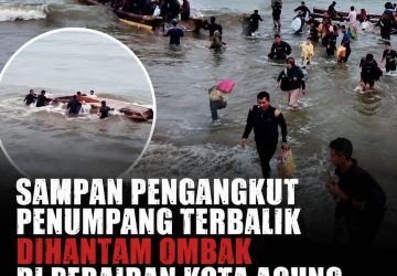 Dihantam Ombak Tinggi di Kota Agung, Sampan Penumpang Terbalik: Seluruh Korban Selamat Berkat Aksigap Warga