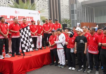 Semarakkan HUT ke-81 RI, Pemprov Sumsel Gelar Jalan Santai dan Lomba Gembira Bareng TNI