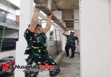 Satgas TMMD ke-129 Kodim 0418/Palembang Percepat Penyelesaian Pembangunan Mushola Al Magfurin