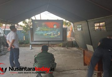 Sinergi Satgas TMMD Ke-129 Kodim 0418/Palembang dan Pemuda Talang Jambe Gelar Nobar Film Kebangsaan demi Pupuk Nasionalisme