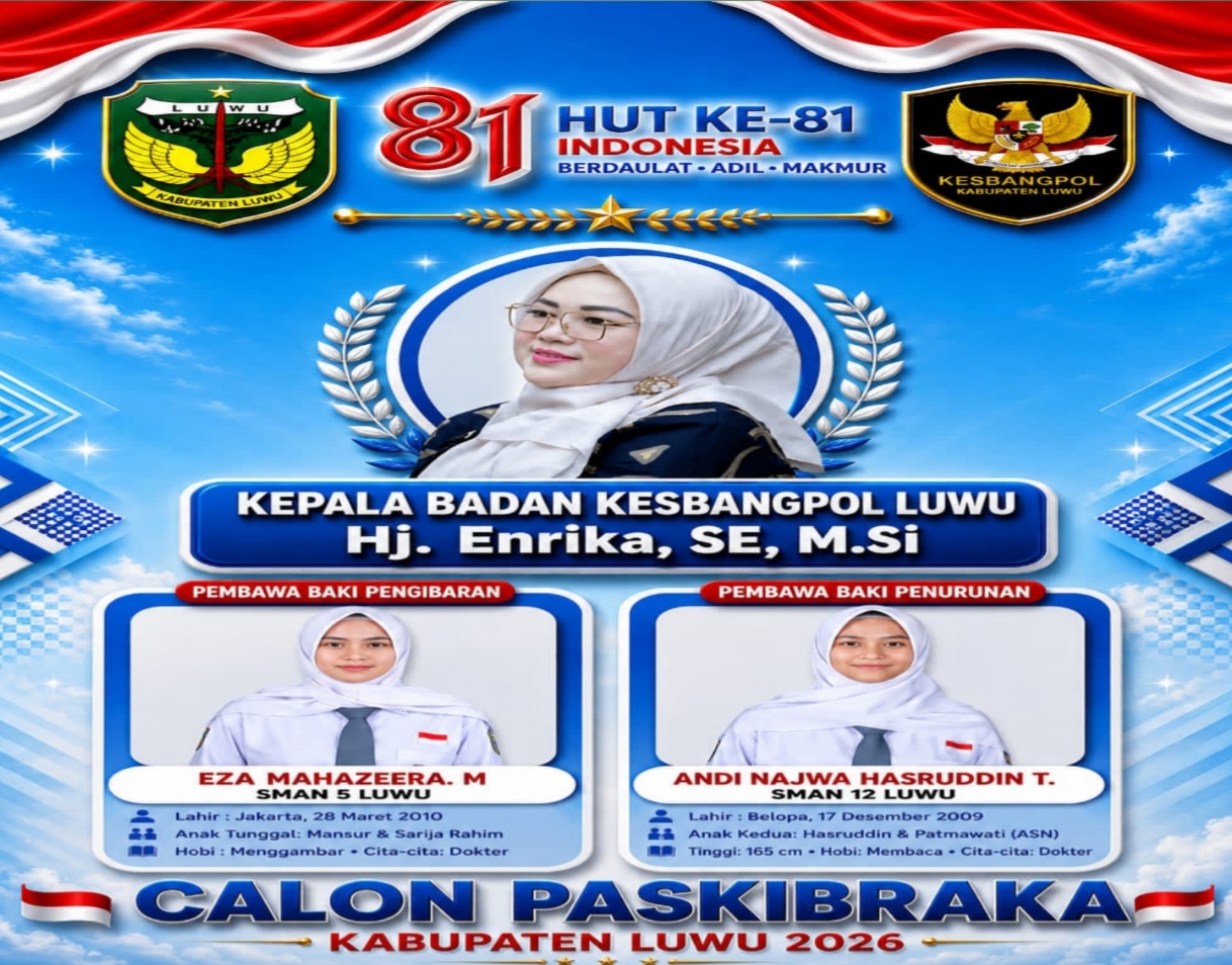 Perkuat Kesiapan 73 Paskibraka Luwu, Hj. Enrika Tunjuk Dua Putri Terbaik Mengemban Tugas Bawa Baki 6 IMG 20260813 184319
