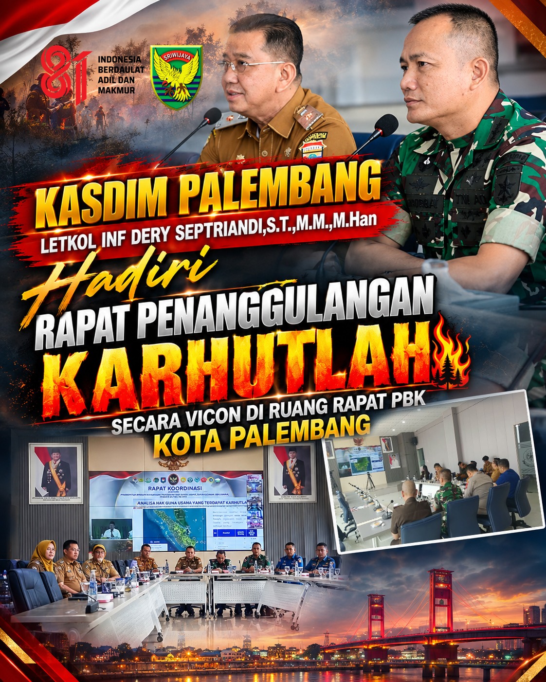 Kodim 0418/Palembang Bersama Stakeholder Gelar Rakor Terpadu Penanggulangan Karhutla 2026 6 IMG 20260907 WA02151