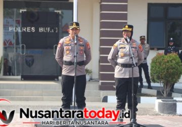 Kapolres Lama dan Baru Pimpin Apel Bersama, Personel Polres Buru Diminta Jaga Marwah Institusi