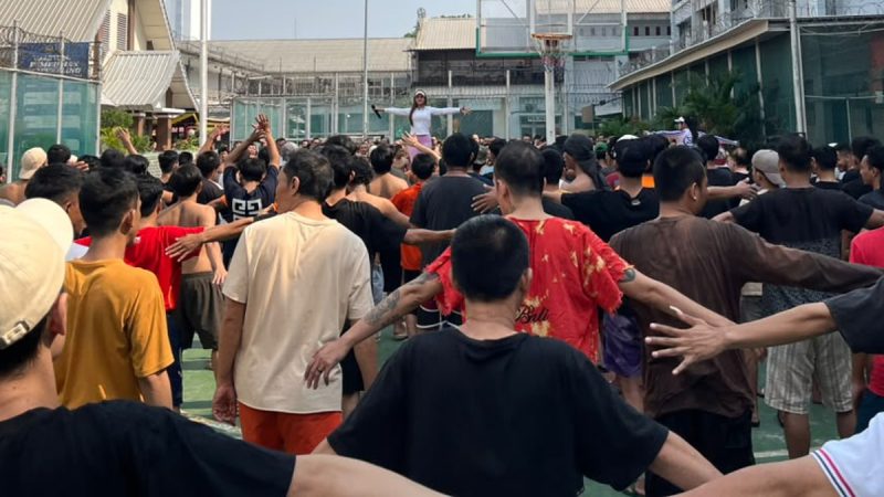 Jaga Kebugaran dan Kesehatan, Ratusan Warga Binaan Rutan kelas 1 Jakpus Gelar Senam Bersama
