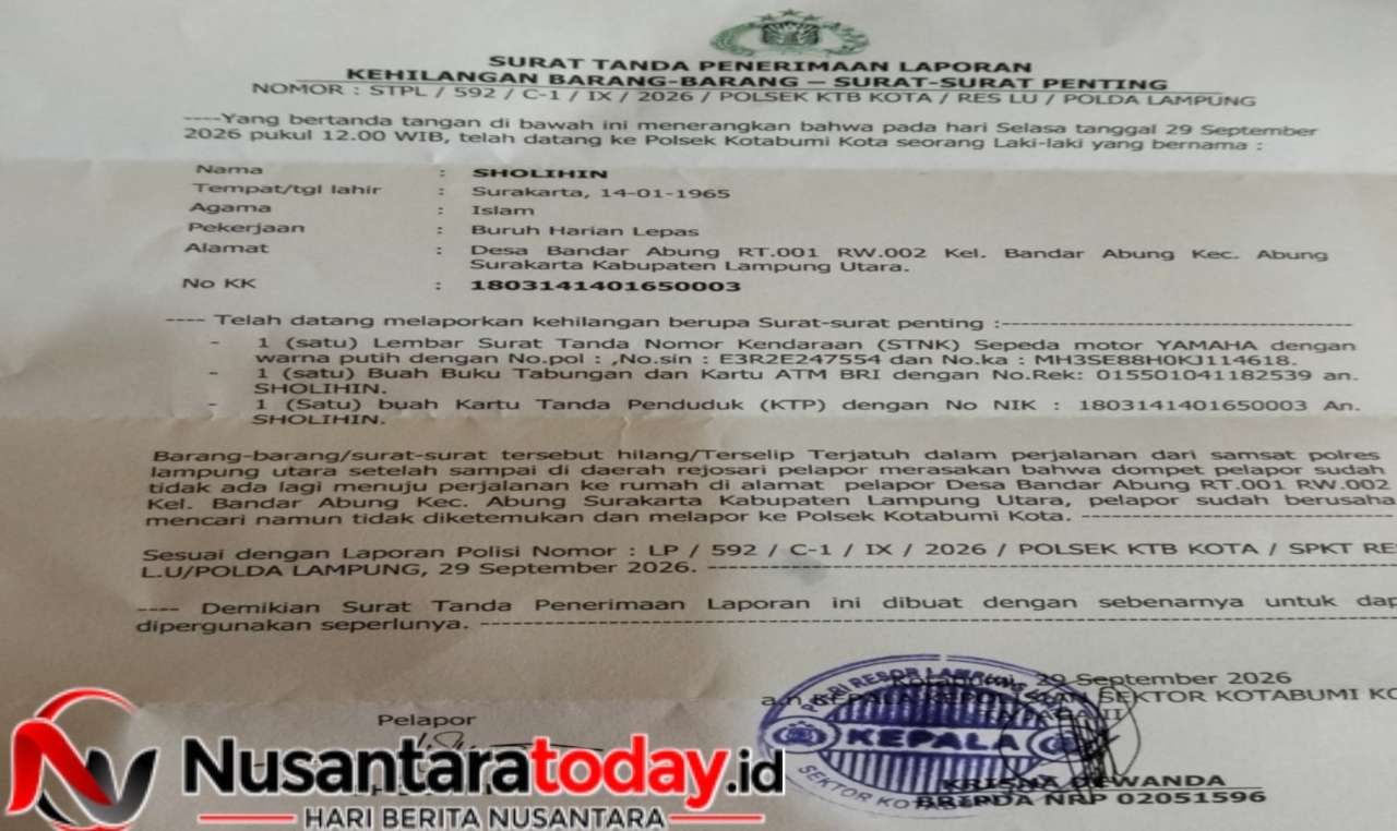 Dompet Warga Lampung Utara Hilang Usai dari Samsat, STNK hingga ATM Raib 6 IMG 20260929 143011