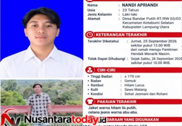 Nandi Apriandi Hilang 9 Hari, Terakhir Pergi Hendak Tarik Maxim di Kotabumi