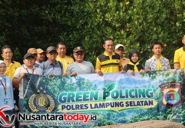 Polres Lampung Selatan Tanam Pohon di Kawasan Wisata