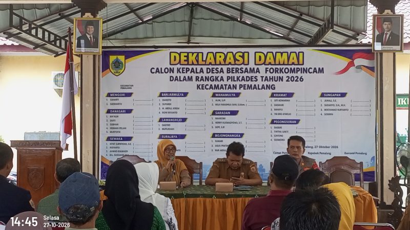 Camat Pemalang Pimpin Deklarasi Damai Pilkades 2026, Tegaskan Netralitas dan Tolak Politik Uang 11 Camat Pemalang Pimpin Deklarasi Damai Pilkades 2026, Tegaskan Netralitas dan Tolak Politik Uang