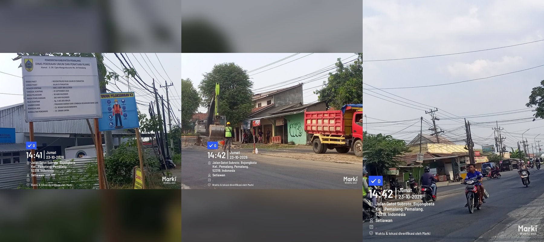gabungan tiga foto jalan bojongbata